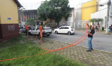 Saae faz lavagem e higienização de espaços públicos