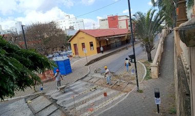 Revitalização da Praça Hervé Cordovil segue com construção de faixa elevada