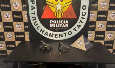 PM apreende duas armas de fogo e prende suspeito por ameaça na zona rural de Viçosa