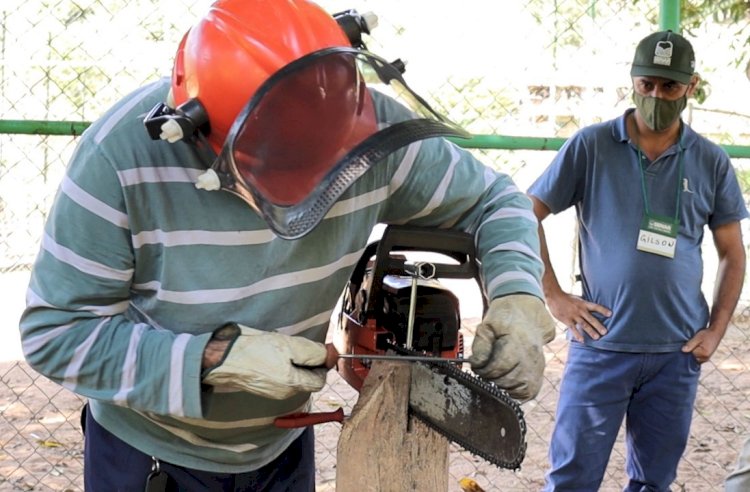 Curso gratuito de operação e manutenção de motosserra em Viçosa