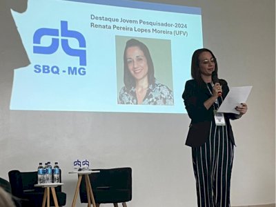 Pesquisadora da UFV recebe prêmio Jovem Talento 2024 da Sociedade Brasileira de Química