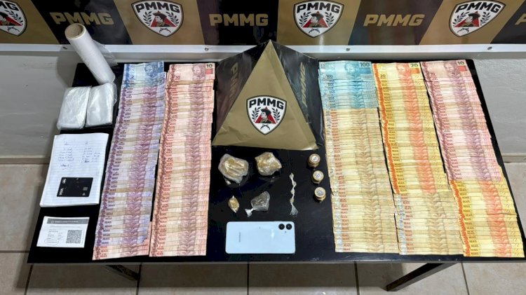 PM apreende mais de R$ 6 mil e drogas em Ervália