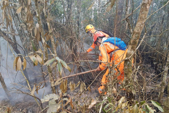 Operação combate incêndio no Parque da Serra do Brigadeiro