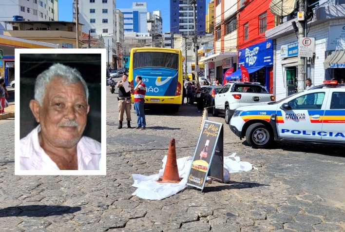 Idoso morre após ser atropelado por ônibus no centro de Viçosa