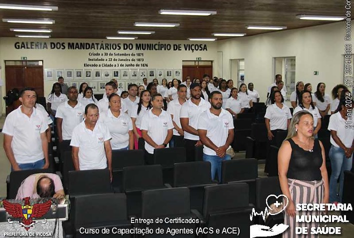 Agentes de Saúde em Viçosa recebem certificados de conclusão de cursos técnicos