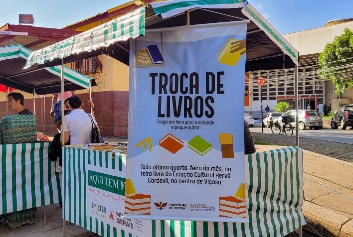 Feira da estação tem barraca de troca de livros nesta quarta (27)