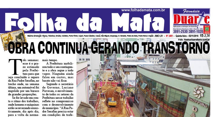 Capa da próxima edição