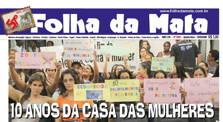 CAPA DA EDIÇÃO DO DIA 12 DE MARÇO DE 2020