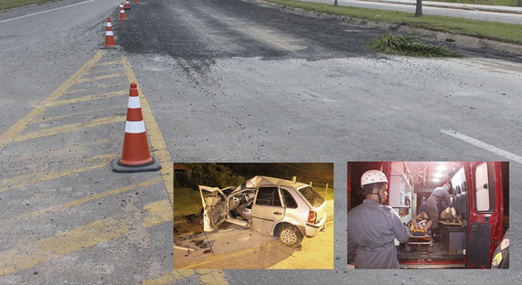 Três acidentes em trecho em obras da rodovia BR-120, em Coimbra